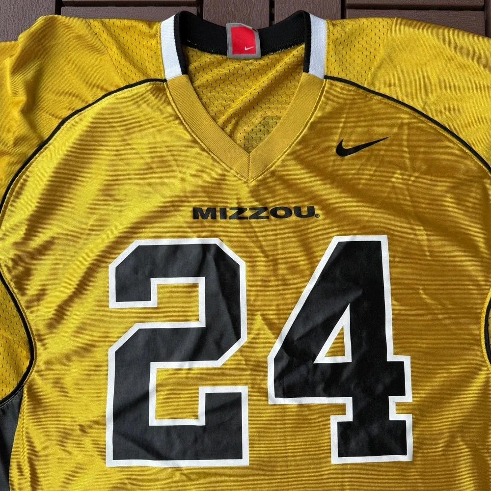 Nike Mizzou Missouri Tigers Football Jersey Mens Small #24 Gold‎ Football NCAA